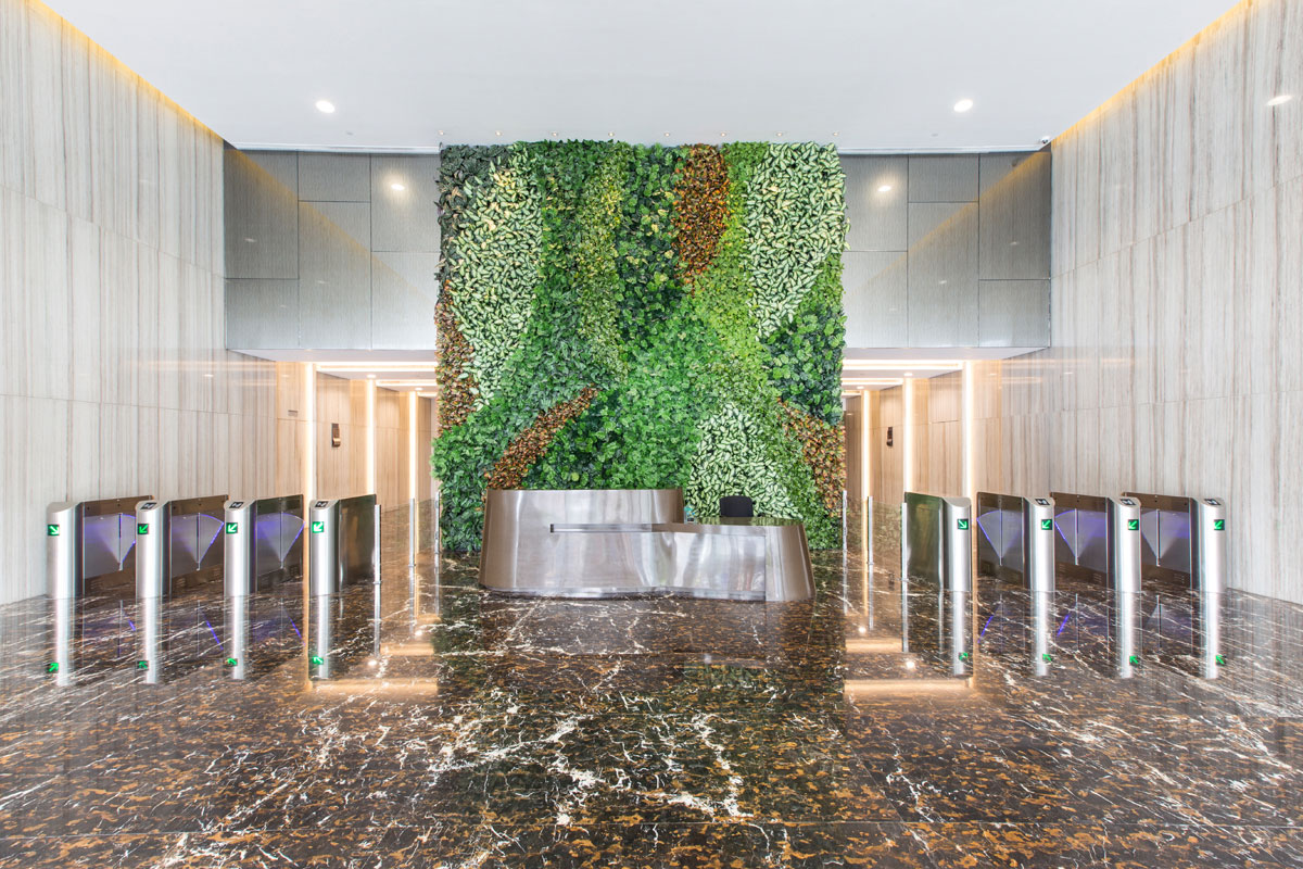SCAPE-scape lobby area is integrated with the green architecture wall